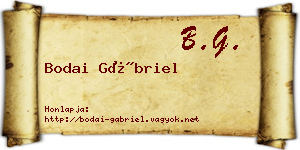Bodai Gábriel névjegykártya
